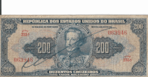 C037 - CÉDULA 200 CRUZEIROS 1943 - TESOURO NACIONAL - 1ª Estampa (ABN - MBC