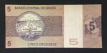 C 134 - CÉDULA  5 CRUZEIROS 1973 - BANCO CENTRAL DO BRASIL  - CMB -  FE - Imagem 2