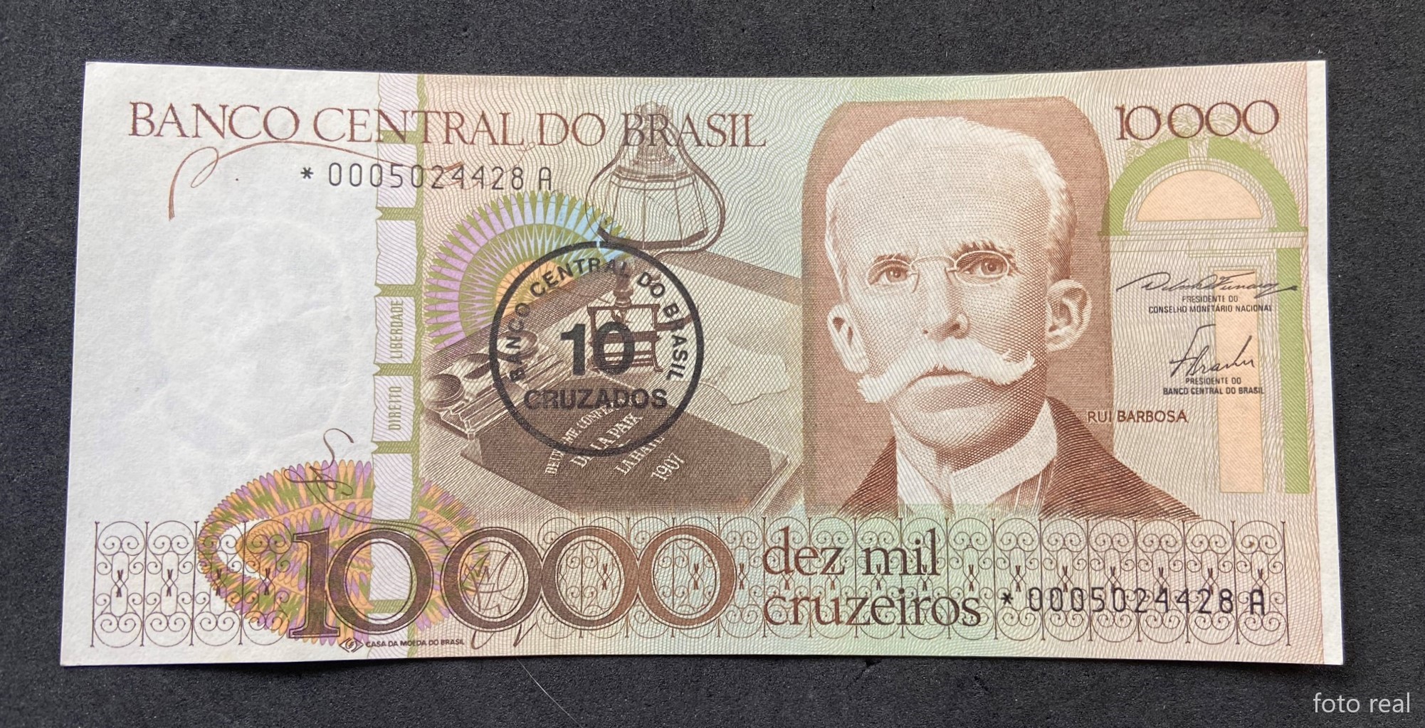 C 170a CÉdula 10000 Cruzeiros 1984 Banco Central Do Brasil Cmb