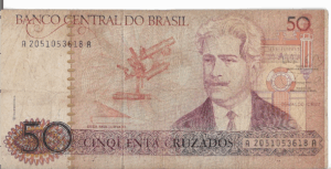 C184 - CÉDULA 50 CRUZADOS 1988 - BANCO CENTRAL DO BRASIL  - CMB  - MBC