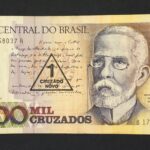 C 199 - CÉDULA  1 CRUZADO NOVO  C/C EM 1000 CRUZADOS 1989 - BANCO CENTRAL DO BRASIL  - CMB  - Soberba