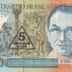 C 201- - CÉDULA  5 CRUZADOS NOVOS  C/C EM 5000 CRUZADOS 1989 - BANCO CENTRAL DO BRASIL  - CMB  - Soberba
