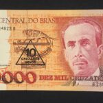 C 202 - CÉDULA  10 CRUZADOS NOVOS  C/C EM 10000 CRUZADOS 1989 - BANCO CENTRAL DO BRASIL  - CMB  - FE