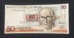 C 210a - CÉDULA  50 CRUZEIROS C/C EM 50 CRUZADOS NOVOS  1990 - BANCO CENTRAL DO BRASIL  - CMB  - REPOSIÇÃO - FE