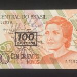 C 211 - CÉDULA  100 CRUZEIROS C/C EM 100 CRUZADOS NOVOS  1990 - BANCO CENTRAL DO BRASIL  - CMB  - FE