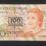 C 211 - CÉDULA  100 CRUZEIROS C/C EM 100 CRUZADOS NOVOS  1990 - BANCO CENTRAL DO BRASIL  - CMB  - Soberba