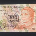 C 211a - CÉDULA  100 CRUZEIROS C/C EM 100 CRUZADOS NOVOS  1990 - BANCO CENTRAL DO BRASIL  - CMB  - REPOSIÇÃO - Soberba