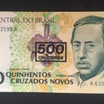 C 213 - CÉDULA  500 CRUZEIROS C/C EM 500 CRUZADOS NOVOS  1990 - BANCO CENTRAL DO BRASIL  - CMB  - FE