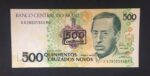 C 213 - CÉDULA  500 CRUZEIROS C/C EM 500 CRUZADOS NOVOS  1990 - BANCO CENTRAL DO BRASIL  - CMB  - Soberba