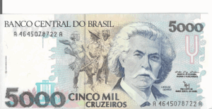 C220 - CÉDULA  5000 CRUZEIROS  1992 - BANCO CENTRAL DO BRASIL  - CMB  - FE