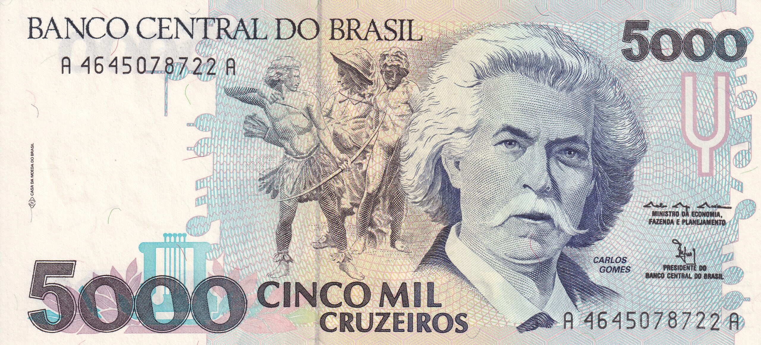 C220 C220 - CÉDULA 5000 CRUZEIROS 1992 - BANCO CENTRAL DO BRASIL - CMB - FE - Imagem 1
