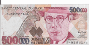 C232 -  CÉDULA  500.000 CRUZEIROS  1993 - BANCO CENTRAL DO BRASIL  - CMB  - FE
