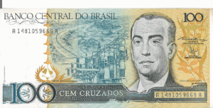C186 - CÉDULA 100 CRUZADOS 1987 - BANCO CENTRAL DO BRASIL  - CMB  - FE