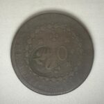 MOEDA 40 RÉIS 1824R - COBRE - c/ carimbo geral de 20 - BC/MBC