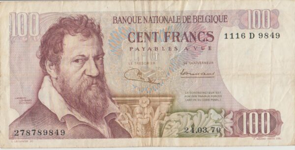 P 134 - Bélgica - 100 Cent Francs -  MBC