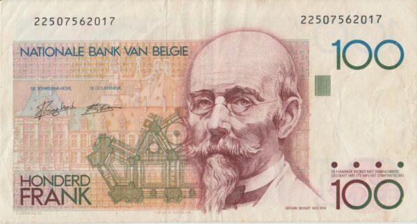 P 140 - Bélgica - 100  Francs - MBC