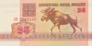P 06 - Bielorrússia - 25  Roubles - 1992 - FE