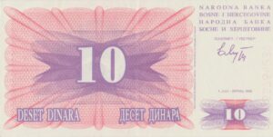 P 10 - Bósnia e Herzegovina - 10 Dinara - 1992 - FE