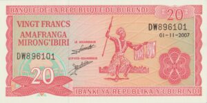 P 27 - Burundi - 20 Francs  - 2007 - FE