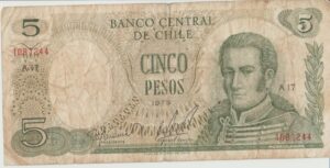P 149 - Chile - 5 Cinco Pesos  - 1975 - MBC