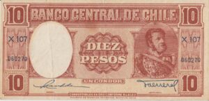 P 42 - Chile - 10 Diez Pesos  - FE