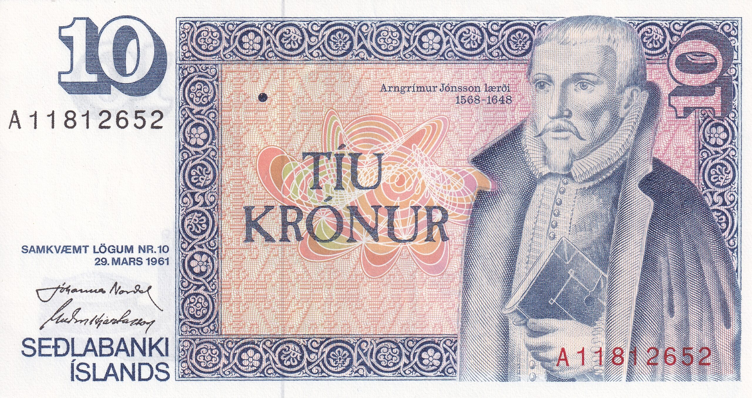 P48 P 48 - ISLANDIA 10 KRONUR 1961 FE - Imagem 1