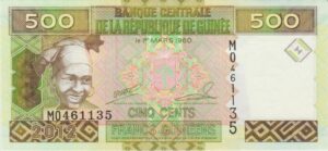 P 39 -  GUINE  500 FRANCS 2012  FE