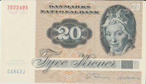 P 49e - DINAMARCAN 20  KRONE 1984 FE