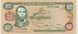 P 69e -JAMAICA  2 DOLLARS 1993 FE