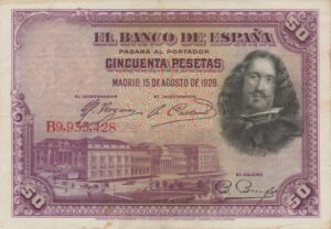 P 75 - ESPANHA 50 PESETAS 1928 S