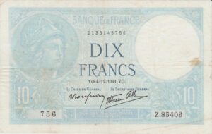 P 84-  FRANCA 10 FRANCS 1941 MBC