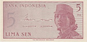 P 91 -  INDONESIA  5 SEN  1964 FE