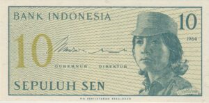P 92 -  INDONESIA  10 SEN  1964 FE