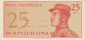 P 93 -  INDONESIA  25 SEN  1964 FE