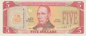 P 26g - LIBERIA  5 DOLLARES 2011 FE