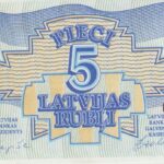 P 37 -LETONIA  5 RUBLIS 1992 FE