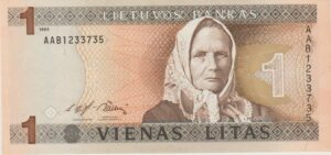 P 53a - LITUANIA 1 LITAS  1994 FE