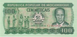 P 130 -  MOCAMBIQUE  100 METICAIS  1983 FE