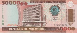 P 138 -  MOCAMBIQUE  5000 METICAIS  1993 FE