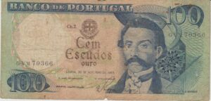 P 169a -  PORTUGAL  100  ESCUDOS DE ORO  1965  BC