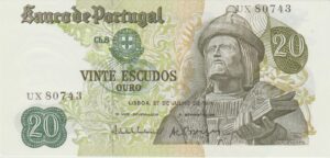 P 173 -  PORTUGAL  20  ESCUDOS DE ORO  1971 FE