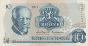 P 36b - NORUEGA 10 KRONER 1975 MBC/S