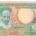 P 132b-SURINAME  25 GULDEN  1988 FE