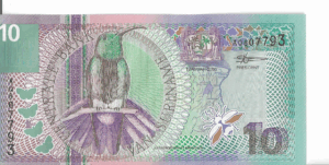 P 147 -SURINAME  10 GULDEN  2000 FE