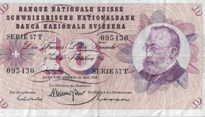 P 45 - SUICA  10 FRANCO SUICO  1968  MBC