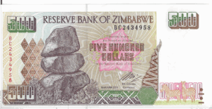 P 11 - ZIMBABWE  500 DOLARES 2001 FE