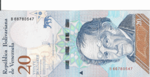 P 104- VENEZUELA 20 BOLIVARES  2018 FE