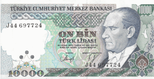 P 199- TURQUIA 10000 LIRA 1982-89  FE