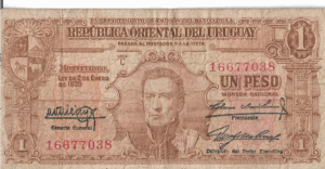 P 35b - URUGUAI 1 PESO 1948 MBC