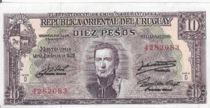 P 37d - URUGUAI 10 PESO 1948 FE